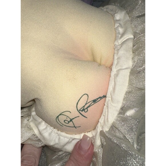 Soft Sculpture Cabbage Patch Kid Doll Blonde Curly Hair Pony Tail 1978 - Picture 11 of 14